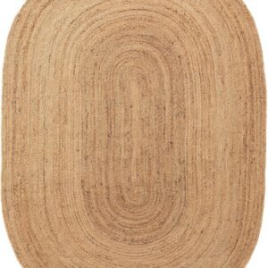 Oval natural jute rug